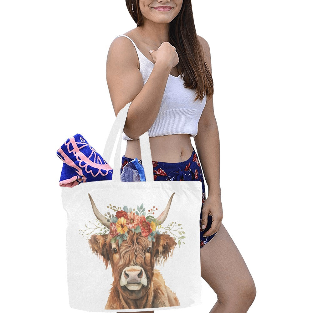 Highland Cow Canvas Tote Bag/Large - The Cool Collective AU