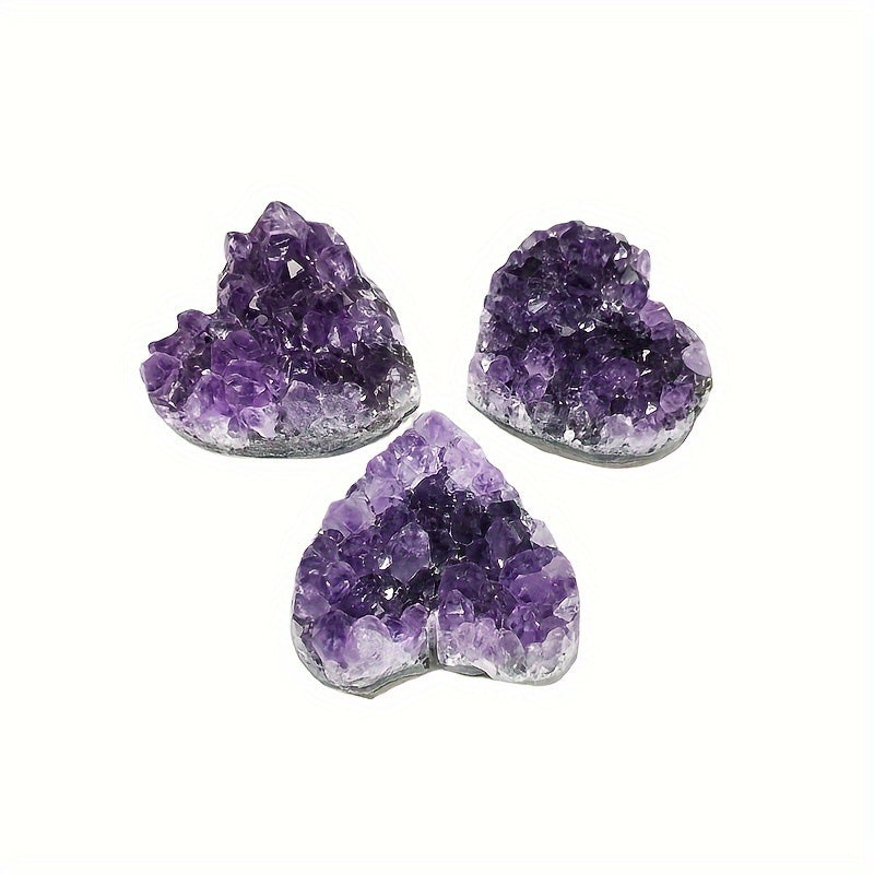 1 Pce Elegant Heart-Shaped Amethyst Cluster - Natural Crystal Gift - The Cool Collective AU