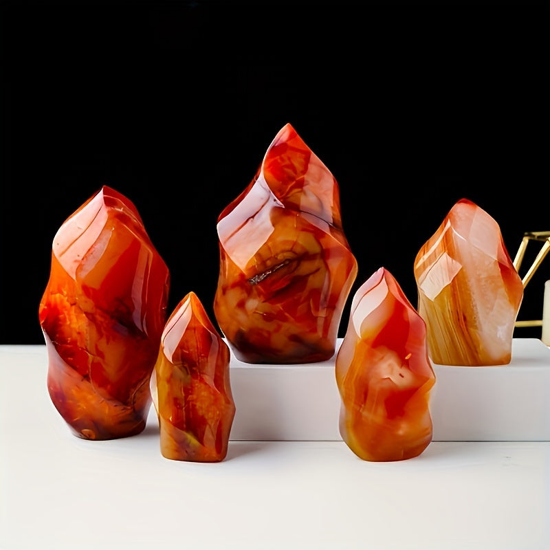 1 x Radiant Orca Red Carnelian Torch Crystal – Natural Flame Stone Gift - The Cool Collective AU