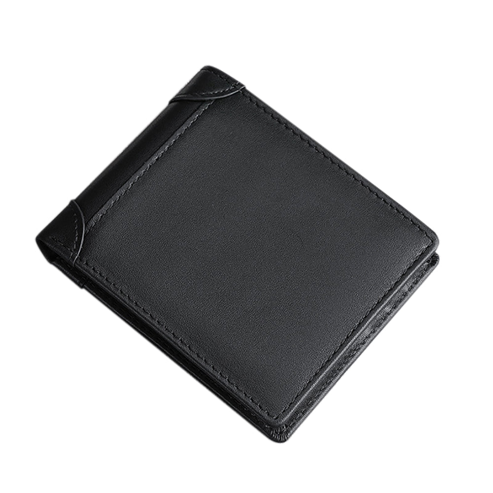 100% Genuine Leather Men's Wallet RFID Blocking Card Holder Bifold and Long Wallets (Black Bifold Horizontal) - The Cool Collective AU