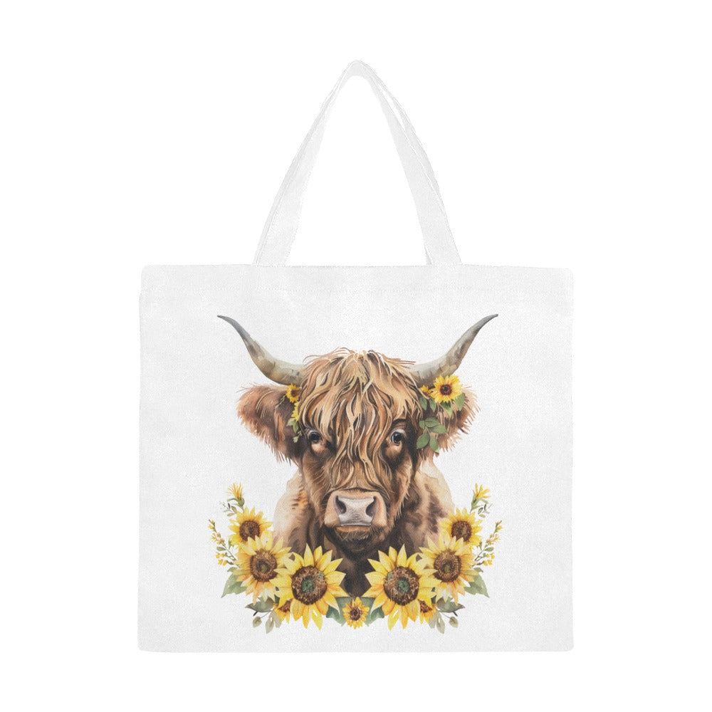 Sunshine Highland Cow Canvas Tote Bag/Large - The Cool Collective AU