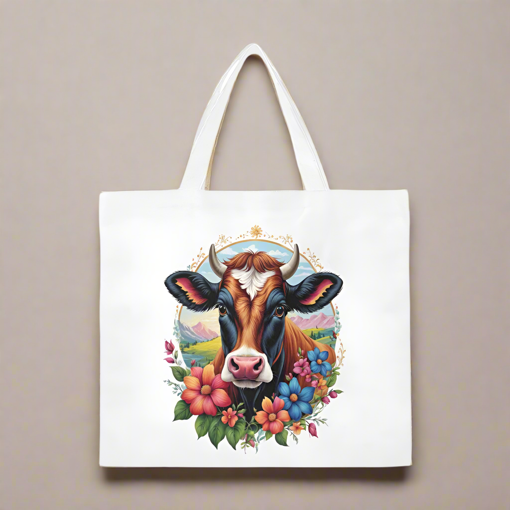 Highland Cow Canvas Tote Bag/Large - The Cool Collective AU