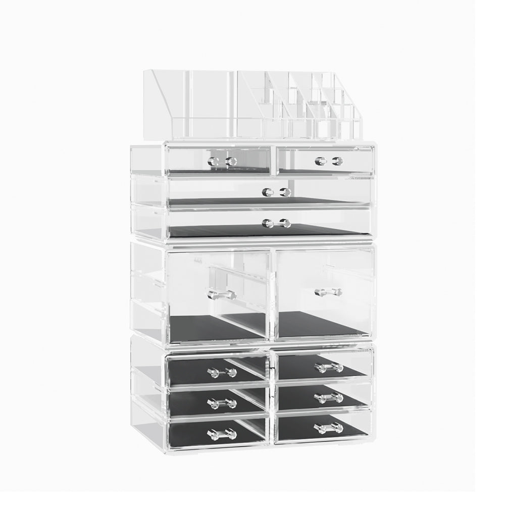Embellir Makeup Case Acrylic Cosmetic Organizer Storage Box Jewellery Holder - The Cool Collective AU