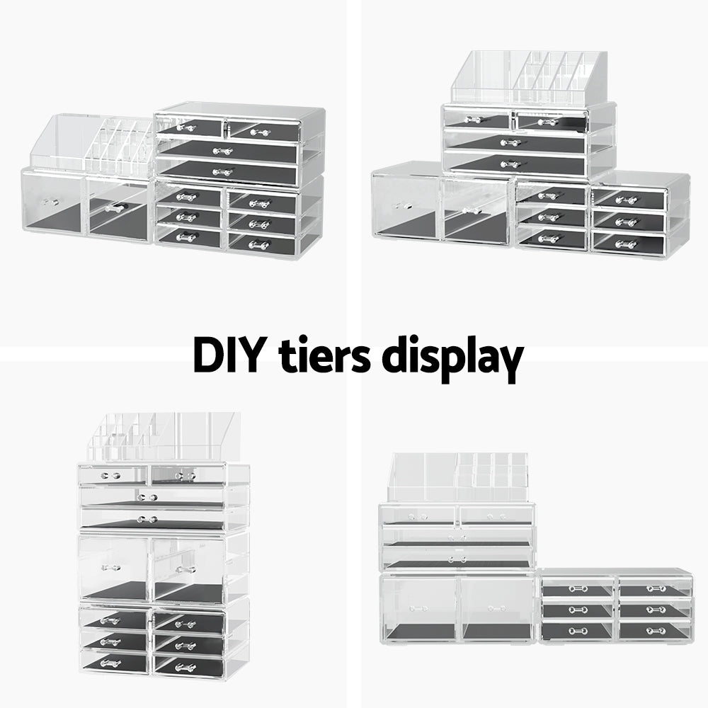Embellir Makeup Case Acrylic Cosmetic Organizer Storage Box Jewellery Holder - The Cool Collective AU