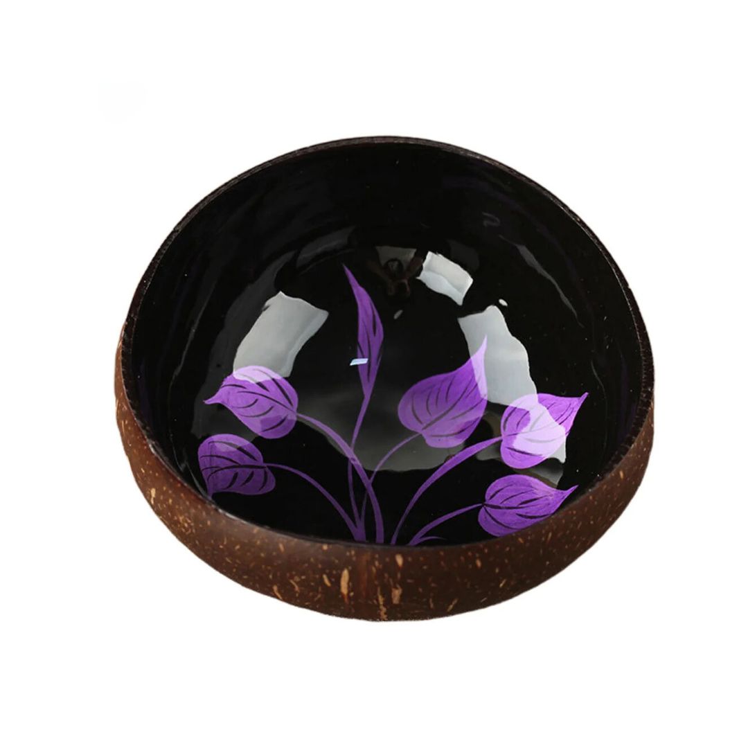 Eco-Friendly Coconut Shell Bowl with Leaf Design - Natural Storage - The Cool Collective AU