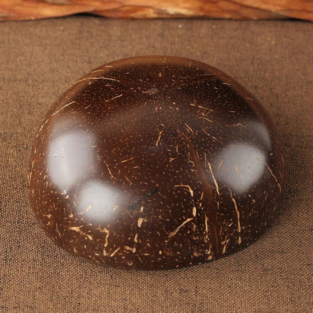 Eco-Friendly Coconut Shell Bowl with Leaf Design - Natural Storage - The Cool Collective AU