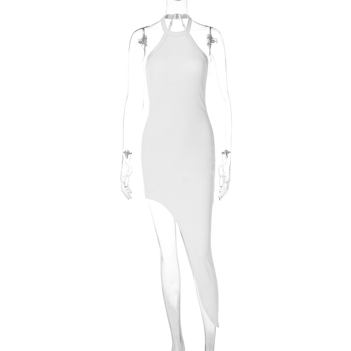 Sexy Sleeveless Backless Dress with Split Neck and Halter Design - The Cool Collective AU
