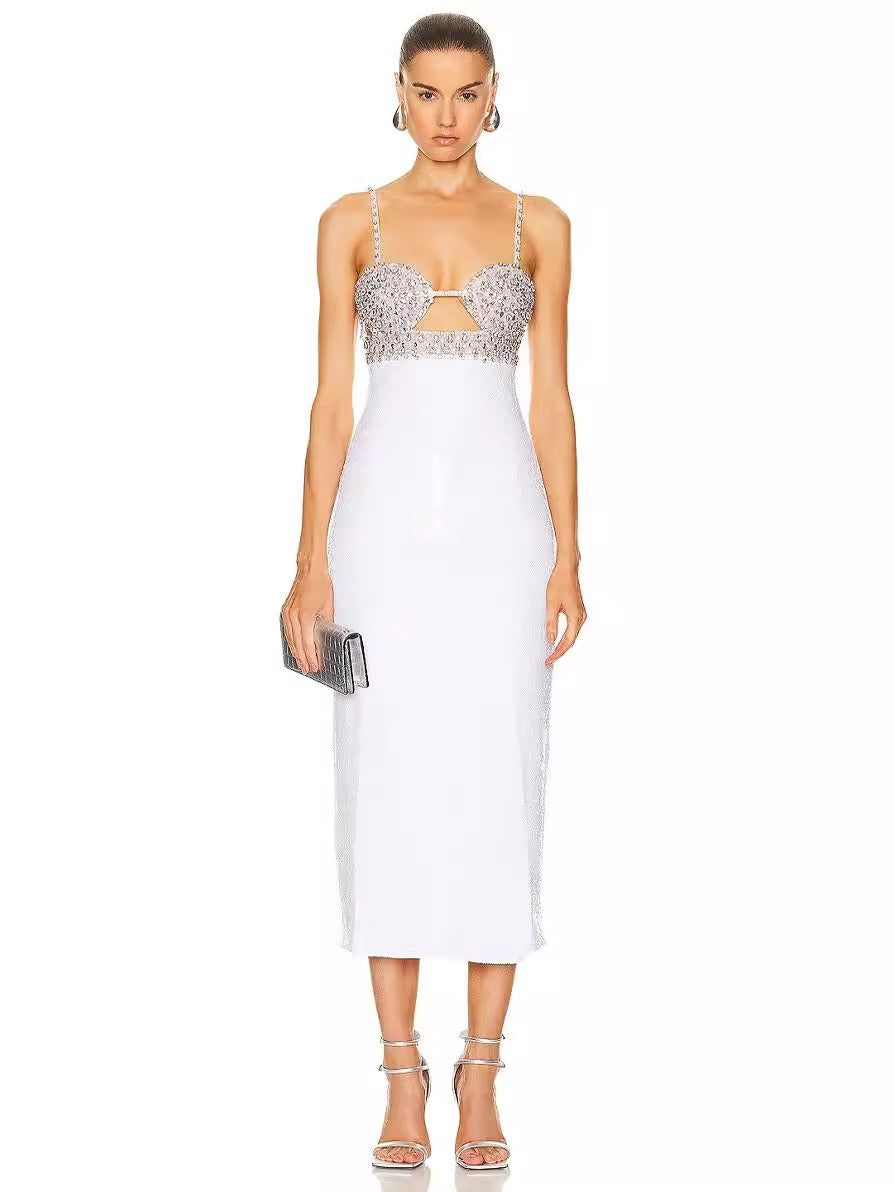 Sexy Sequin Diamond Splicing Hollow Out Women’s Suspender Skirt - The Cool Collective AU