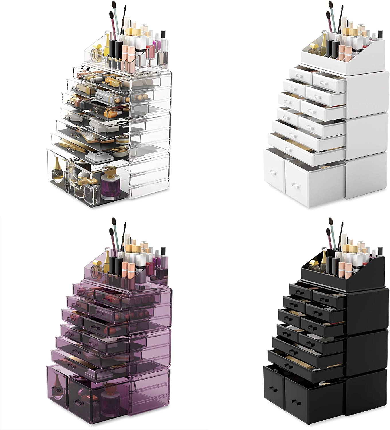 Makeup Cosmetic Organizer Storage with 12 Drawers Display Boxes (White) - The Cool Collective AU