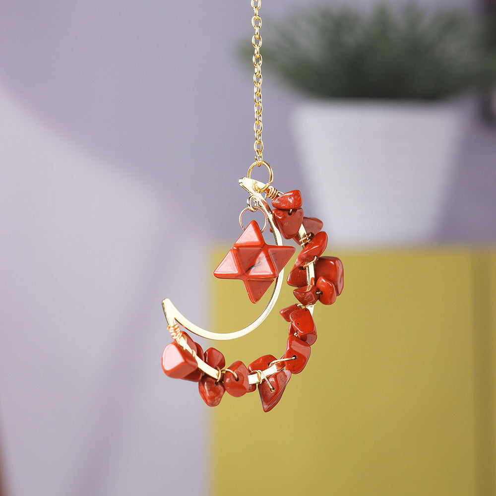 Natural Crystal Moon Pendant Wind Chime Ornament Gift Decoration - The Cool Collective AU