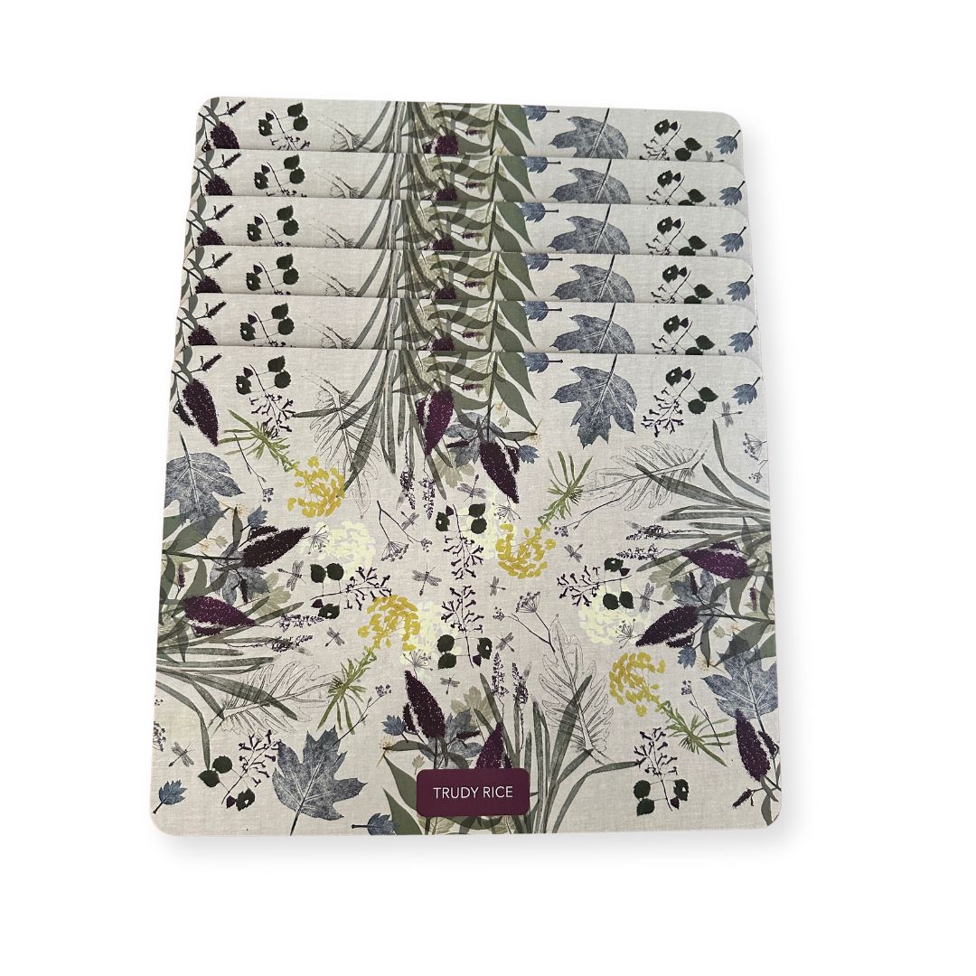Trudy Rice 'Lorne Gardens' Inspired 6-Piece Cork-Backed Placemat Set - The Cool Collective AU