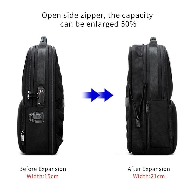 Anti - theft Waterproof Business Backpack for Travel - 30x15x44cm in Black - The Cool Collective AU