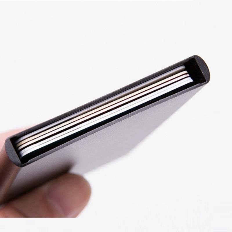 Automatic Eject Rfid Blocking Aluminum Card Wallet - Black - The Cool Collective AU