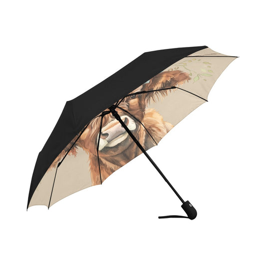 Highland Cow Anti-UV Auto-Foldable Umbrella - The Cool Collective AU