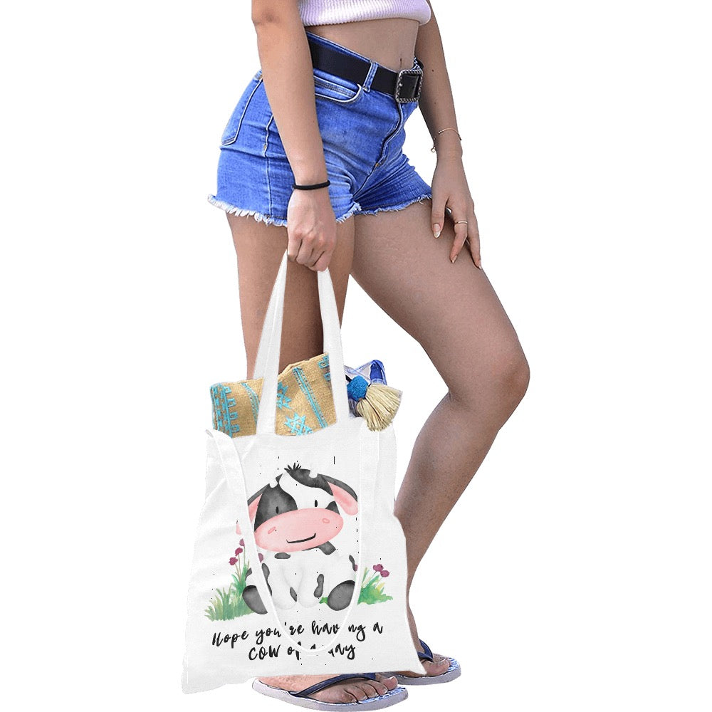 Hope you're having a COW of a day Canvas Tote Bag - The Cool Collective AU