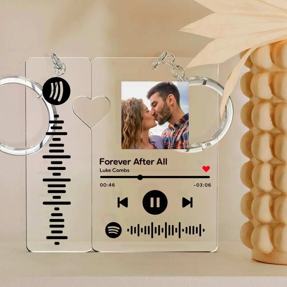 Personalised Spotify Keychain with Photo – Custom Scannable Music Code Gift for Couples, Boyfriend or Girlfriend - The Cool Collective AU