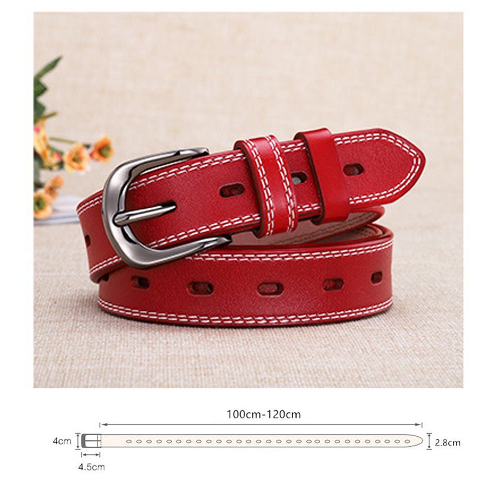 Classic Leather Belts for Women, Joyreap Genuine Leather Womens Belts Alloy Pin Buckle (Red) - The Cool Collective AU