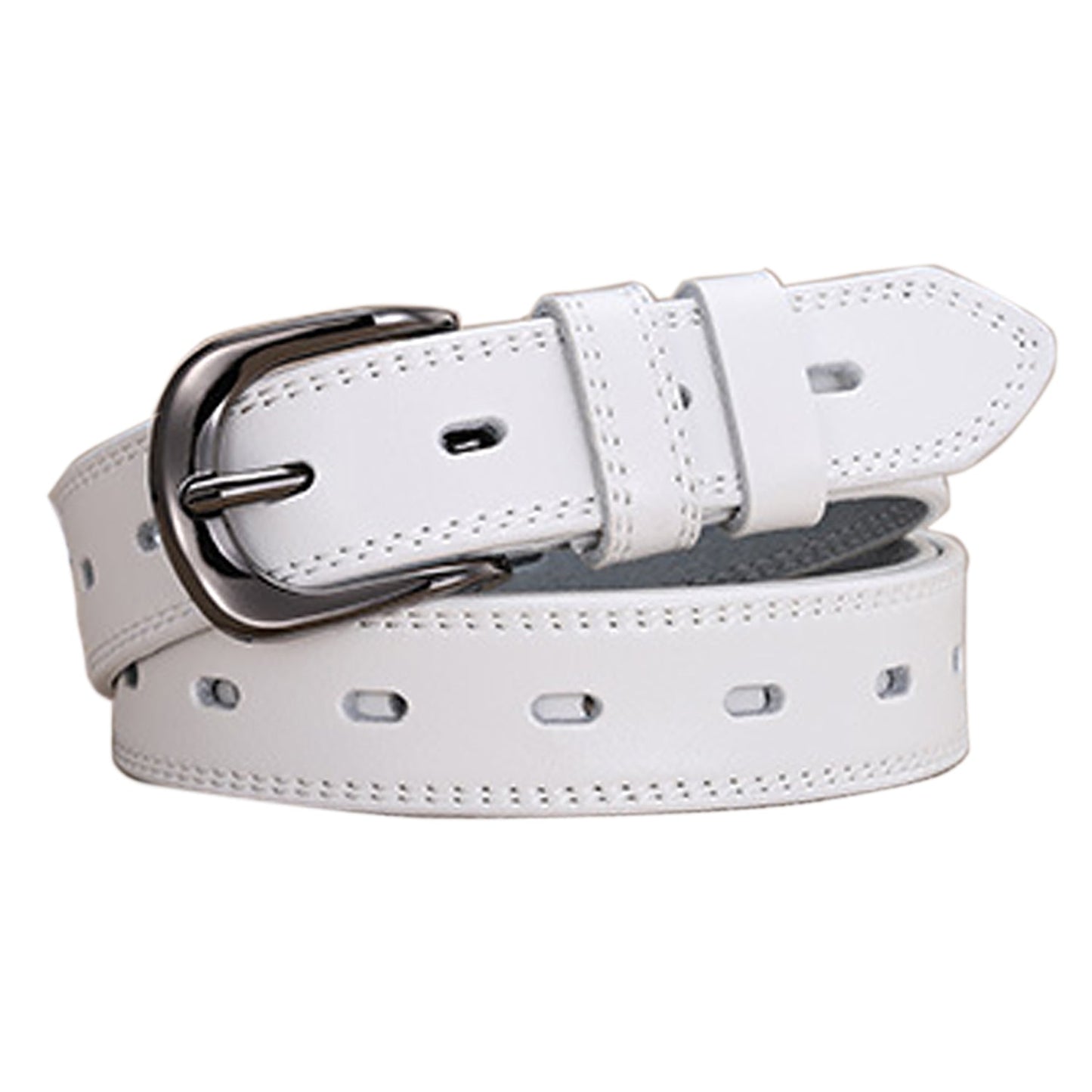 Classic Leather Belts for Women, Joyreap Genuine Leather Womens Belts Alloy Pin Buckle (White) - The Cool Collective AU