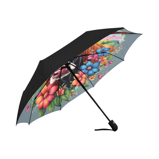Highland Cow Anti-UV Auto-Foldable Umbrella - The Cool Collective AU