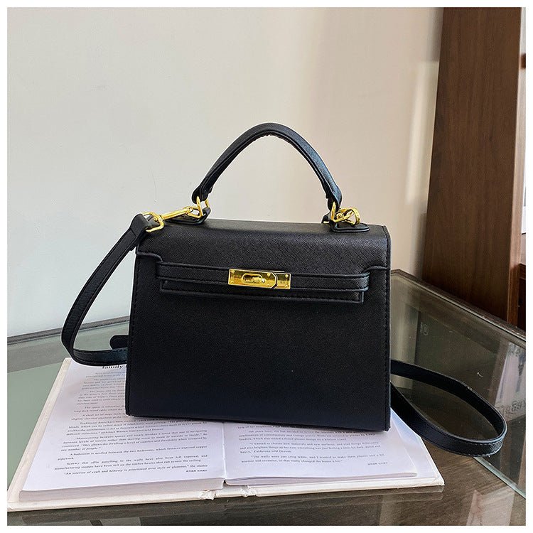Elegant PU Leather Top Handle Satchel Bag - Versatile Crossbody & Shoulder Bag(black) - The Cool Collective AU