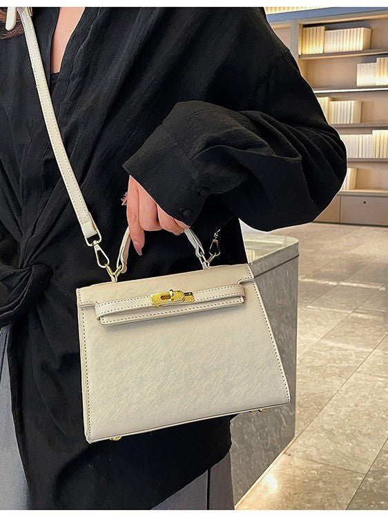 Elegant PU Leather Top Handle Satchel Bag - Versatile Crossbody & Shoulder Bag(white) - The Cool Collective AU