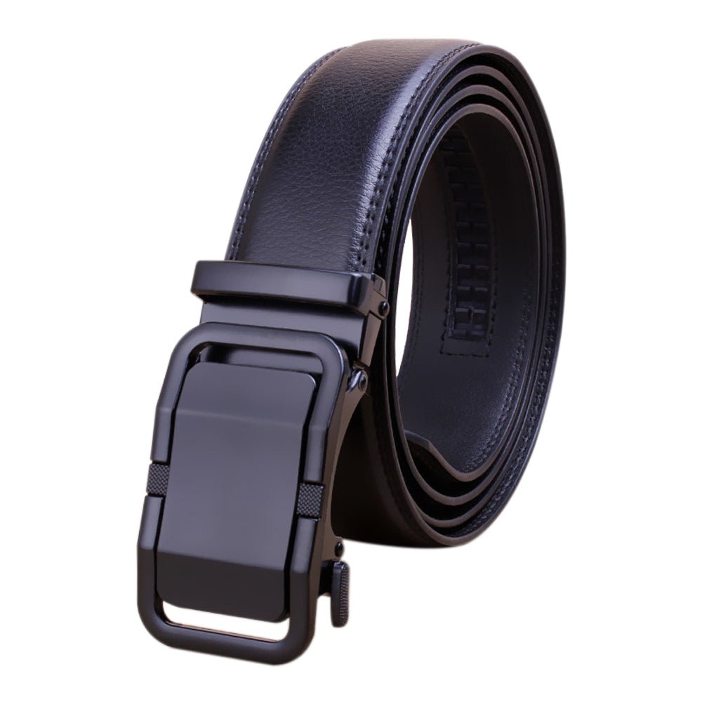 Genuine Leather Belt Men's Plate Reversible Buckle Business Dress Belts (Style 01) - The Cool Collective AU