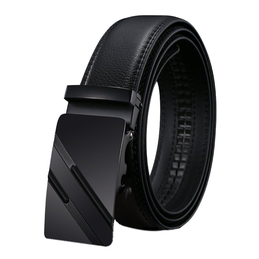 Genuine Leather Belt Men's Plate Reversible Buckle Business Dress Belts (Style 03) - The Cool Collective AU