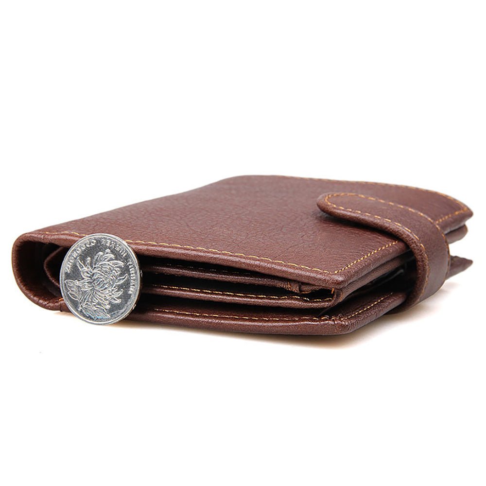 Genuine leather men wallets High - quality Multi card short wallet Men's Cow Leather RFID Card Holder - The Cool Collective AU