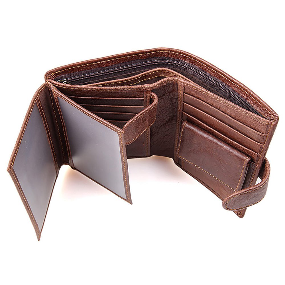Genuine leather men wallets High - quality Multi card short wallet Men's Cow Leather RFID Card Holder - The Cool Collective AU