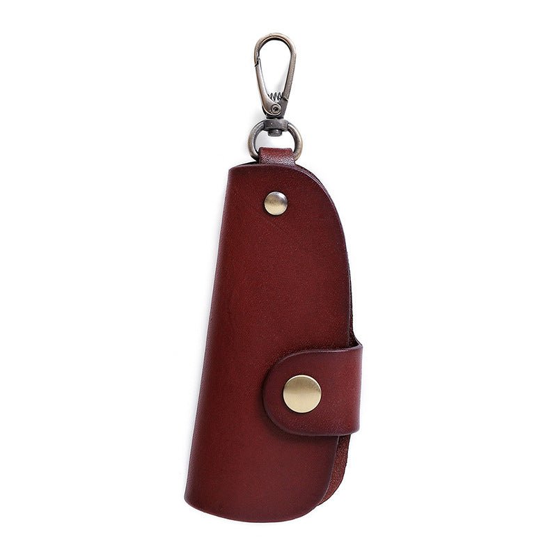 Genuine Leather Wallet Purse Bag Case Holder Key Ring Pouch Bag Safe Hanger (Burgundy) - The Cool Collective AU