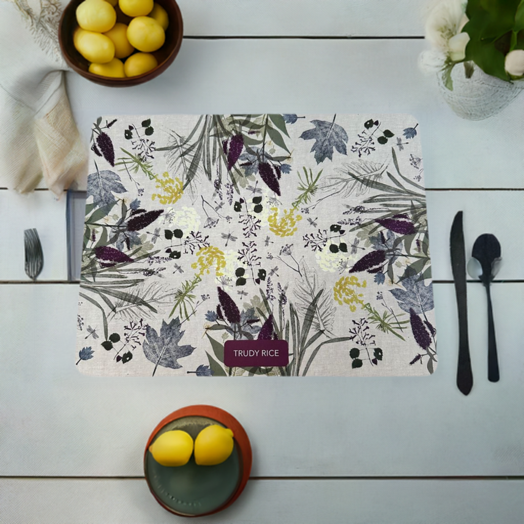 Trudy Rice 'Lorne Gardens' Inspired 6-Piece Cork-Backed Placemat Set - The Cool Collective AU