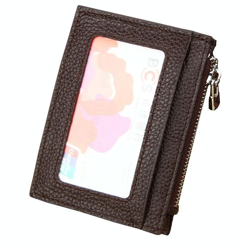 Leather Rfid Blocking Card Holder Wallet - 11x8x1.5cm - Coffee - The Cool Collective AU