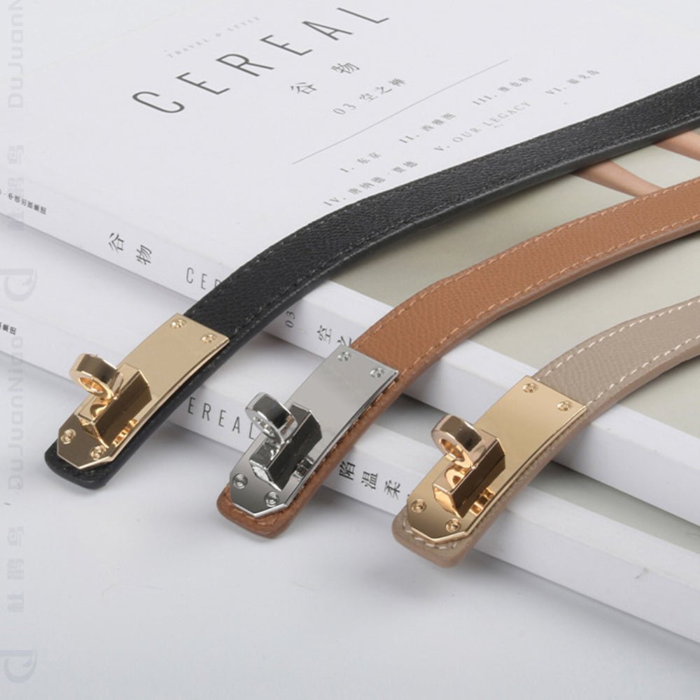 Luxury Cow Leather Women Waist Belt Slim Corset Strap Dress Shirt Belt (Grey) - The Cool Collective AU