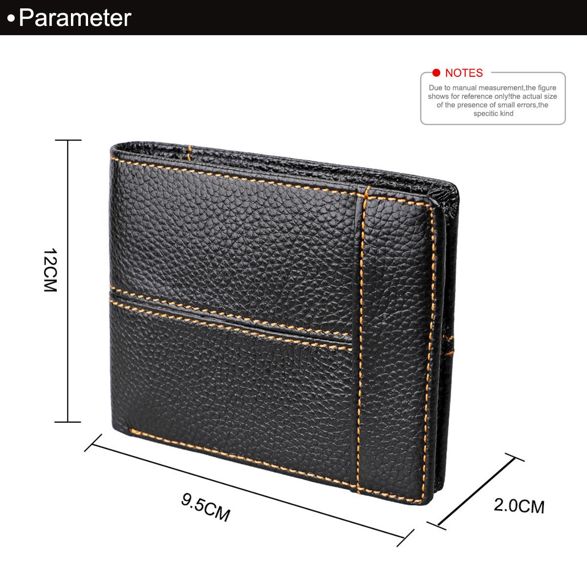 Men's Genuine Leather Bilfold Wallet RFID Blocking Card Holder Zipper Coin Purse - The Cool Collective AU