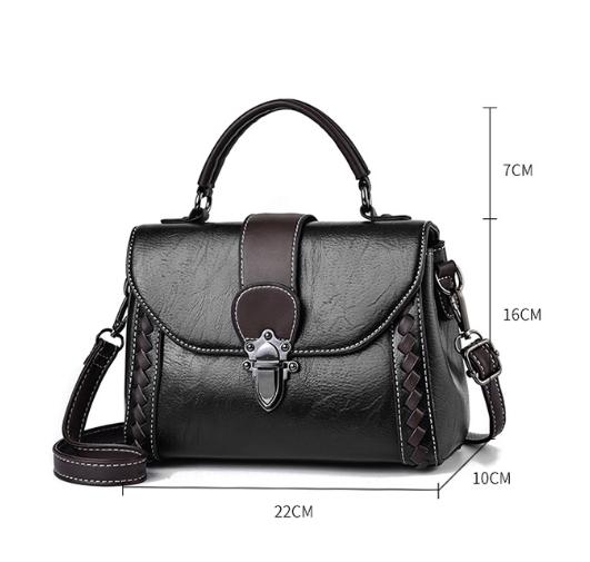 Pink Elegant Women's PU Leather Top Handle Satchel - Versatile Crossbody Bag with Classic Clasp & Braided Detail - The Cool Collective AU