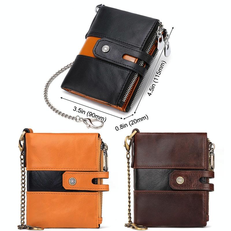 Retro Mens Coin Purse with Rfid Protection - Brown - The Cool Collective AU