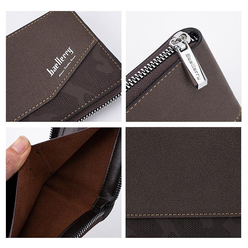 Retro Rfid Blocking Zip Wallet with Short Coin Pocket - Coffee - The Cool Collective AU