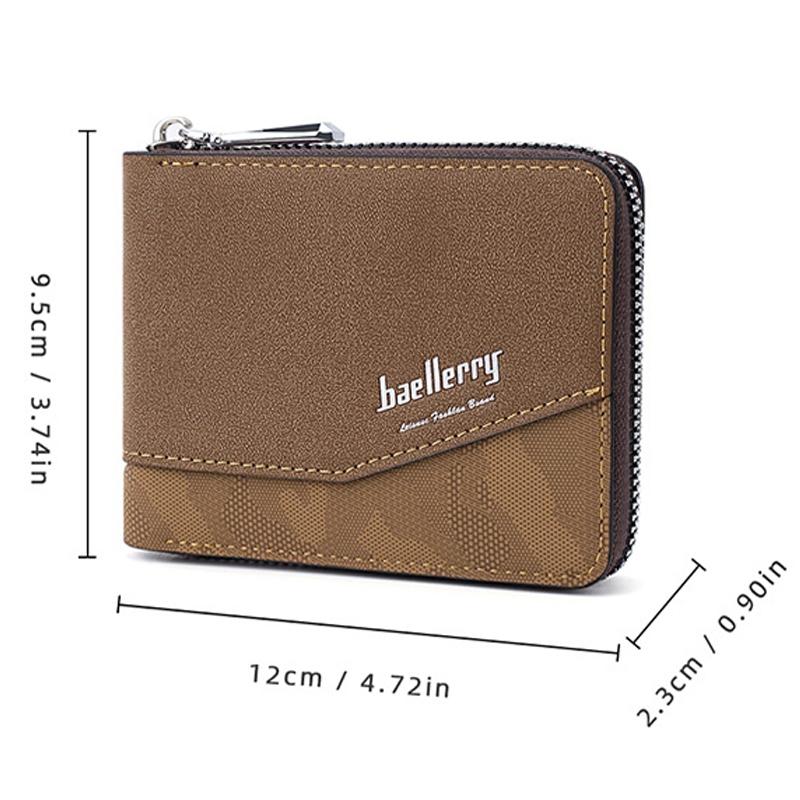 Retro Rfid Blocking Zip Wallet with Short Coin Pocket - Coffee - The Cool Collective AU