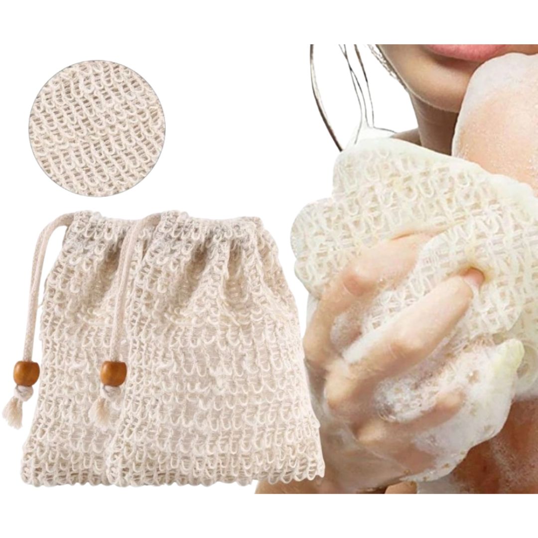 Natural Sisal Soap Bag - Exfoliating Soap Saver Pouch - The Cool Collective AU