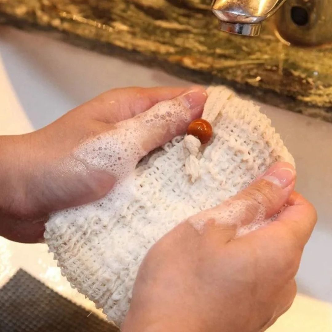Natural Sisal Soap Bag - Exfoliating Soap Saver Pouch - The Cool Collective AU