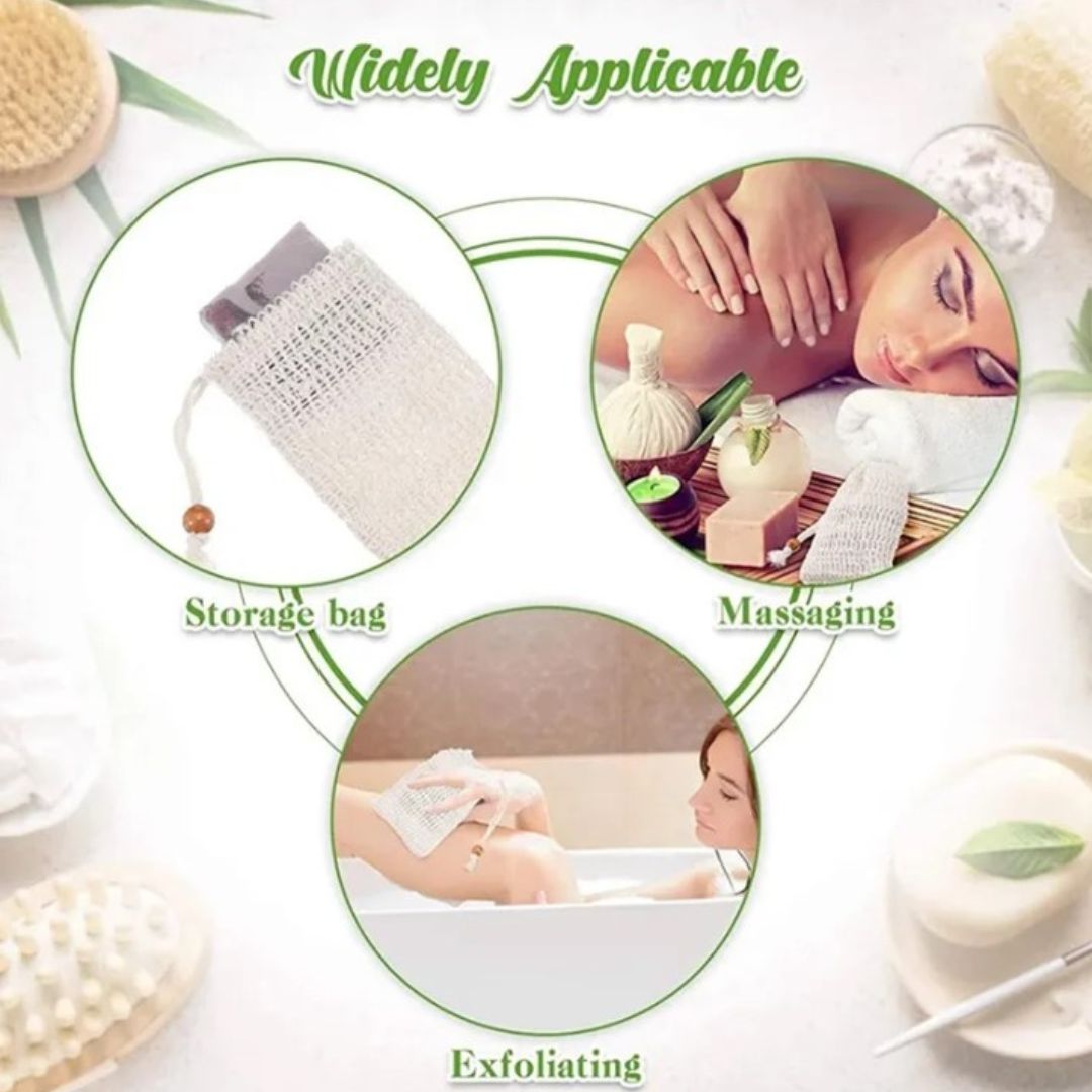 Natural Sisal Soap Bag - Exfoliating Soap Saver Pouch - The Cool Collective AU