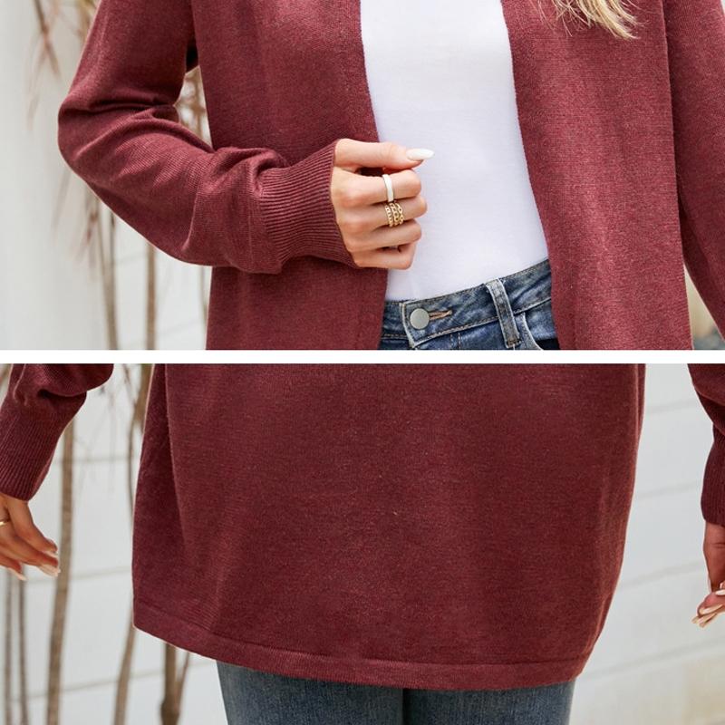 Women Mid - Length Sweater Jacket Temperament Loose Knitted Cardigan - Grey - Xl - The Cool Collective AU