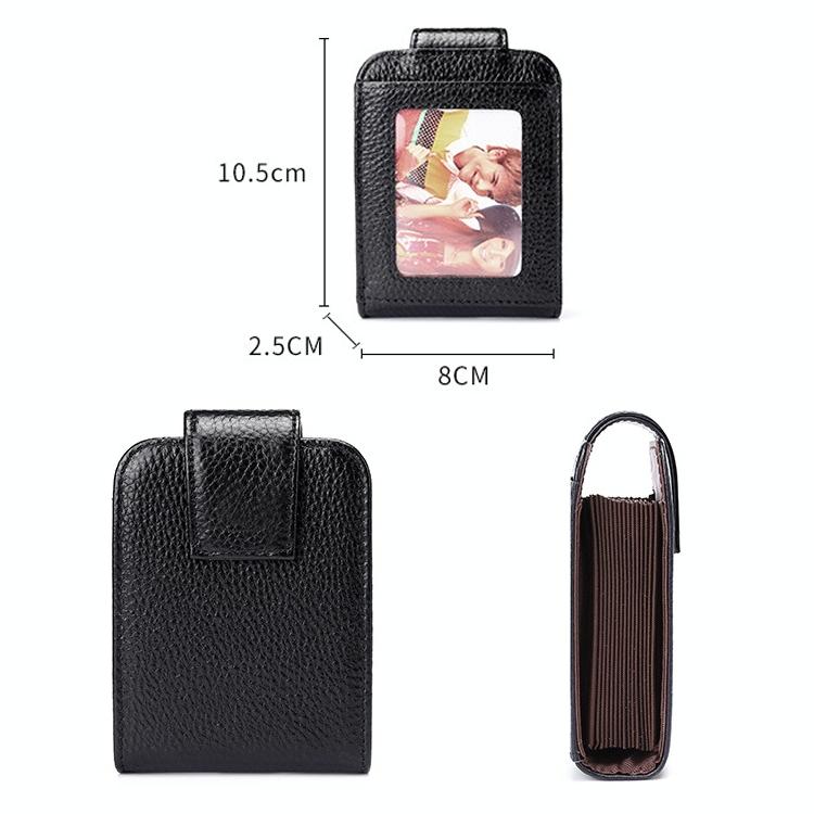 Women Vertical Cowhide Leather Rfid Wallet - Black - The Cool Collective AU