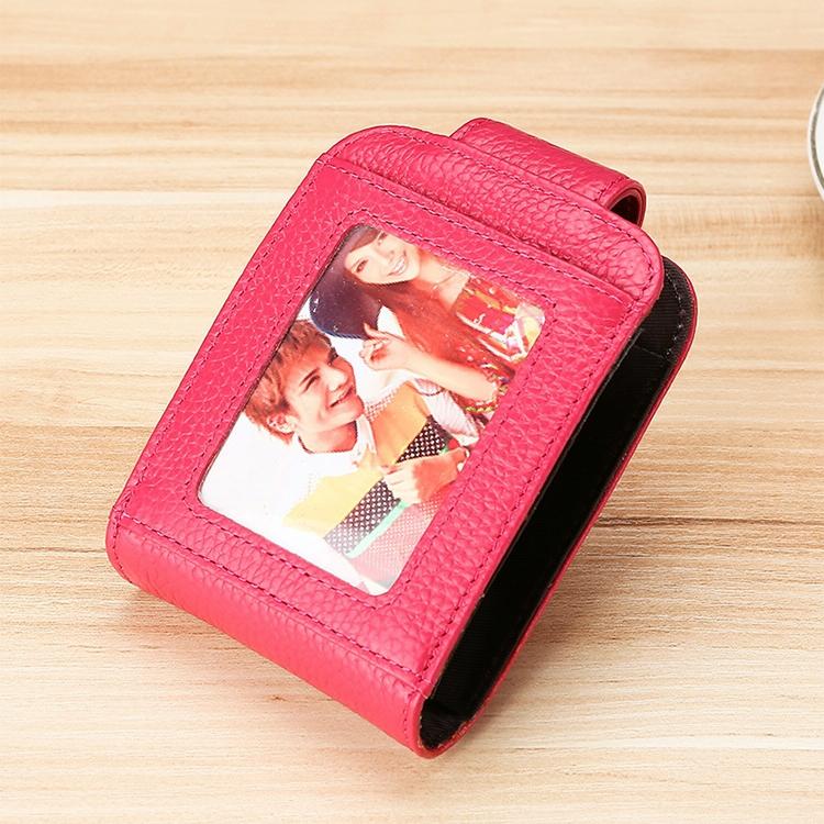Women Vertical Cowhide Leather Rfid Wallet - Purple - The Cool Collective AU