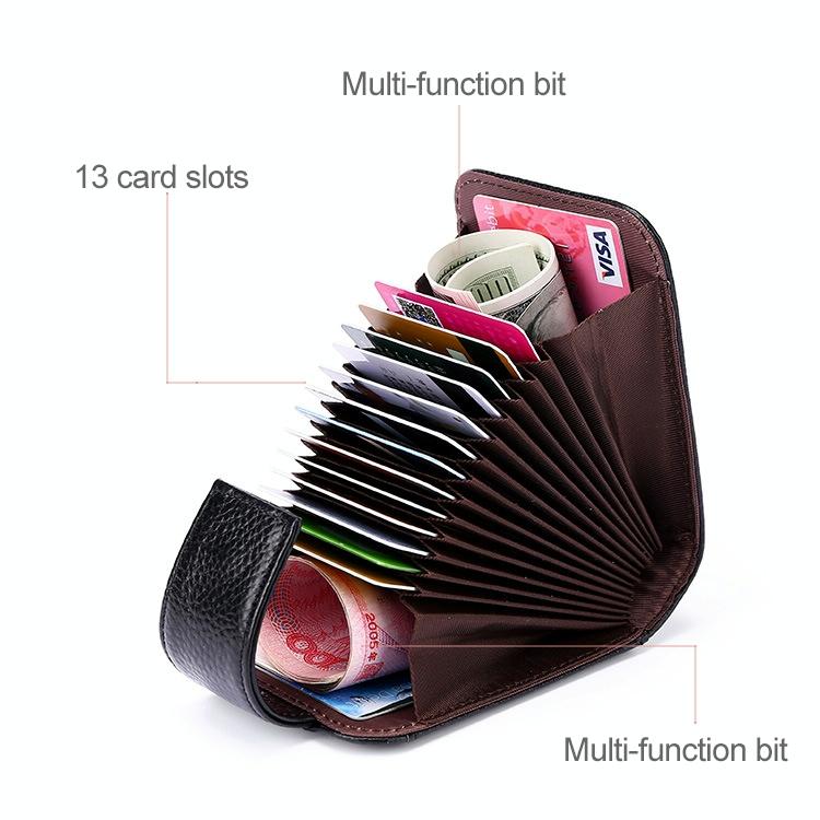 Women Vertical Cowhide Leather Rfid Wallet - Purple - The Cool Collective AU