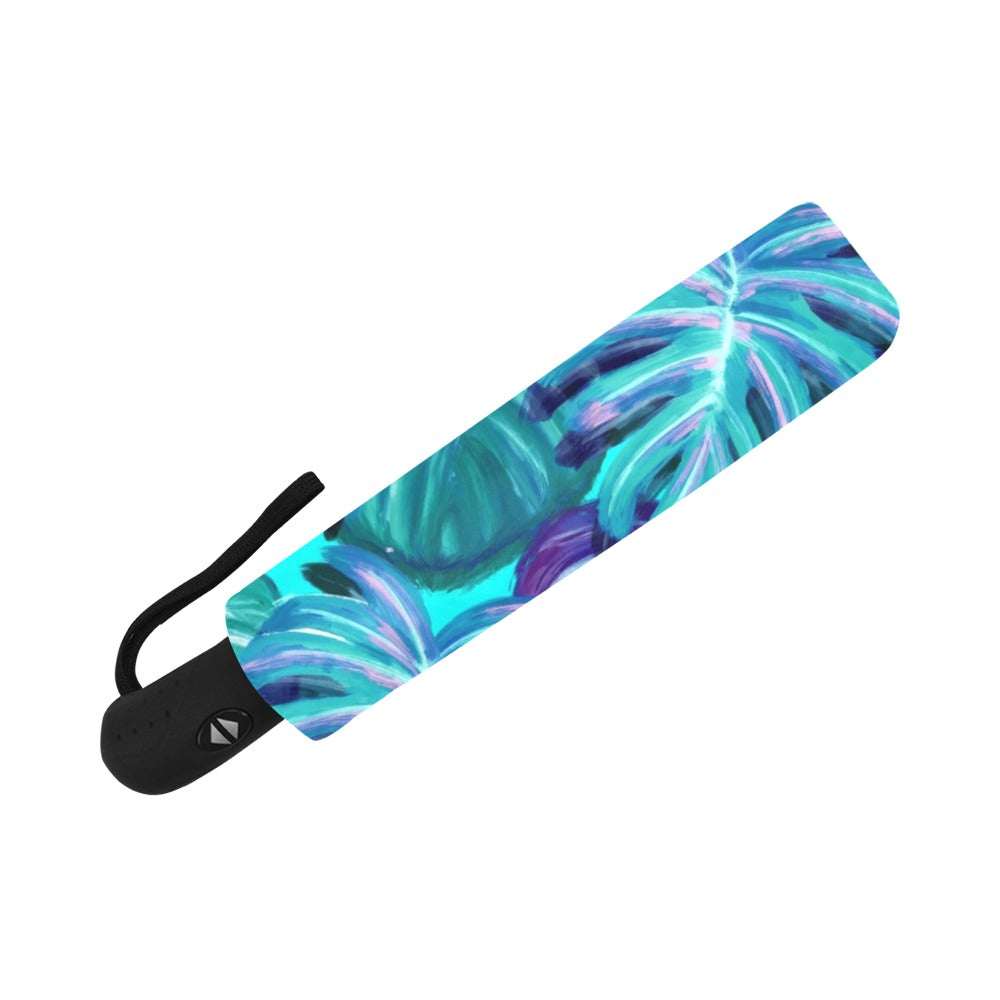 Tropical Blues Anti-UV Auto-Foldable Umbrella - The Cool Collective AU