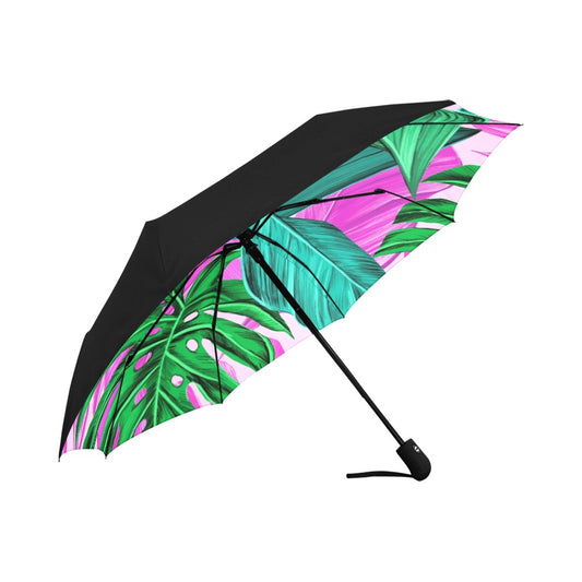 Tropical Leaves Anti-UV Auto-Foldable Umbrella - The Cool Collective AU