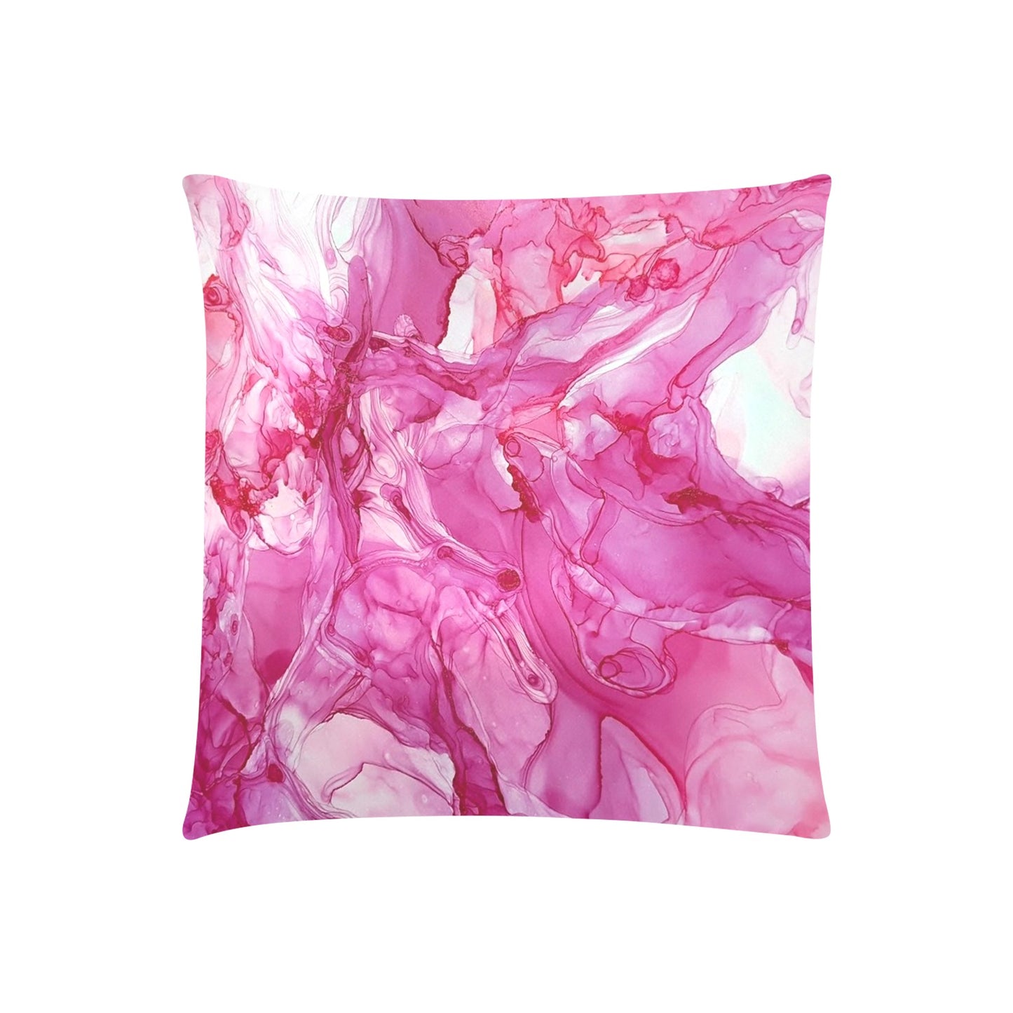 Pink Alcohol Print Zippered Cushion Cover 20"x20" - The Cool Collective AU