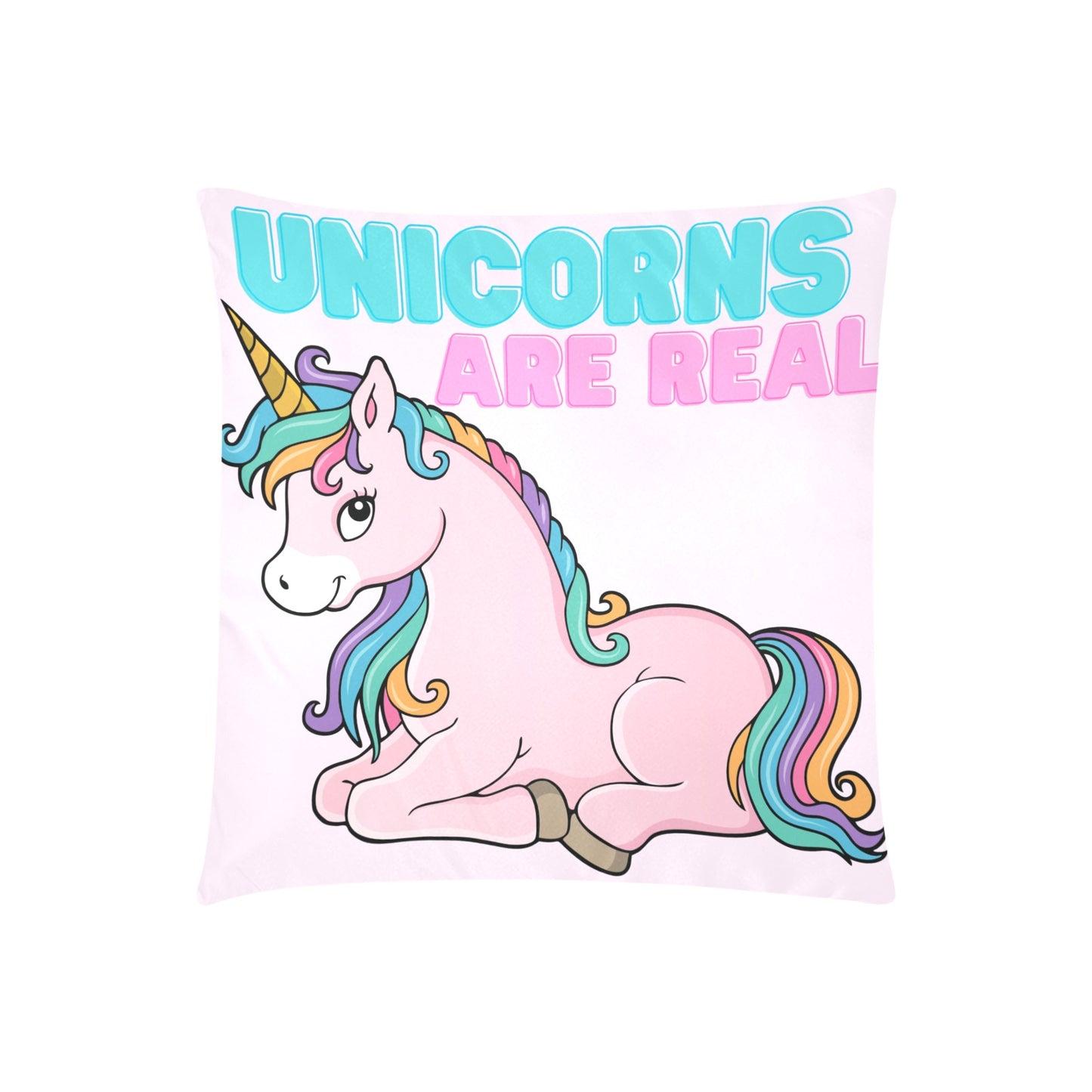Unicorns Are Real Zippered Cushion Cover 20"x20" - The Cool Collective AU