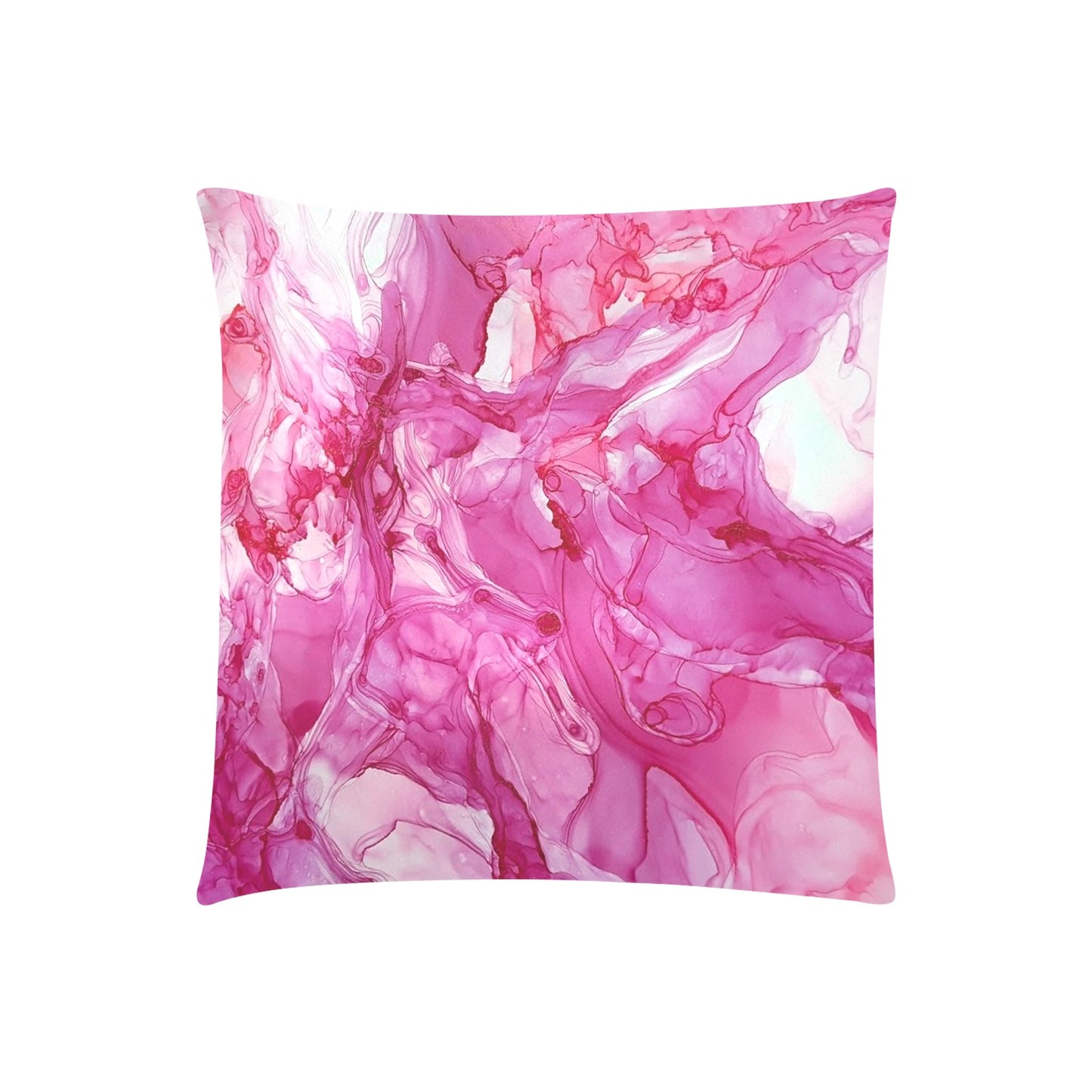 Pink Alcohol Print Zippered Cushion Cover 20"x20" - The Cool Collective AU